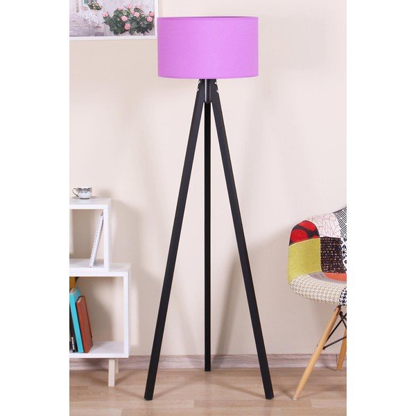 Czarno-fioletowa lampa stojąca − Magenta Home