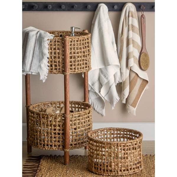 Brązowo-beżowy bawełniany ręcznik kąpielowy 70x140 cm Elaia – Bloomingville-image-3