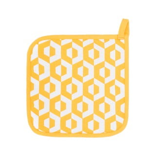Komplet 2 żółtych bawełnianych łapek Tiseco Home Studio Hexagon