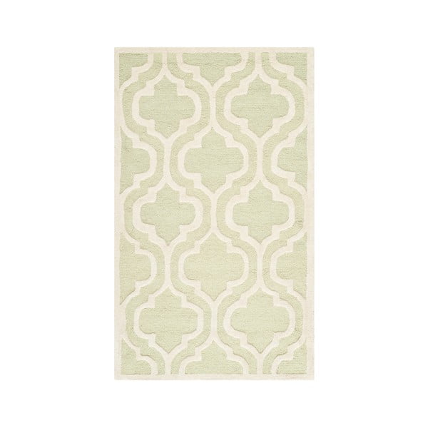 Zielono-biały dywan wełniany Safavieh Lola, 152x91 cm