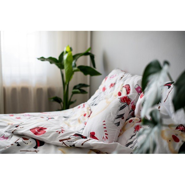 Świąteczna bawełniana pościel Cotton House Snowman, 140x200 cm-image-2