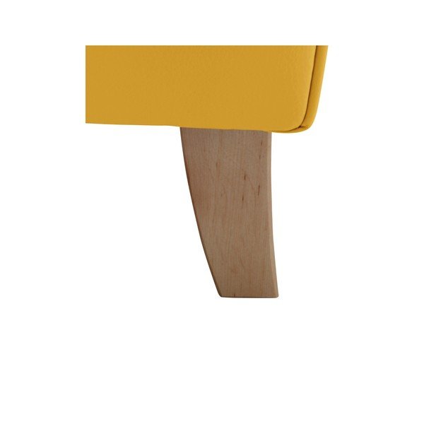 Żołty fotel uszak Max Winzer Lorris Leather Corn-image-1