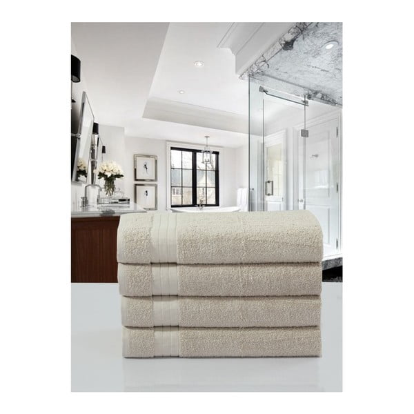 Beżowe bawełniane ręczniki frotte zestaw 4 szt. 50x100 cm – Good Morning-image-2