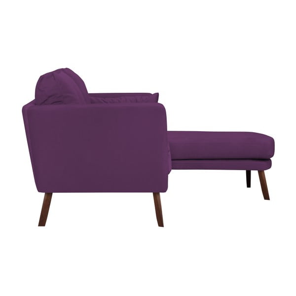 Ciemnofioletowa sofa 3-osobowa Mazzini Sofas Elena, z szezlongiem po prawej stronie-image-3