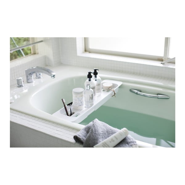 Biała regulowana półka na wannę YAMAZAKI Tower-image-3