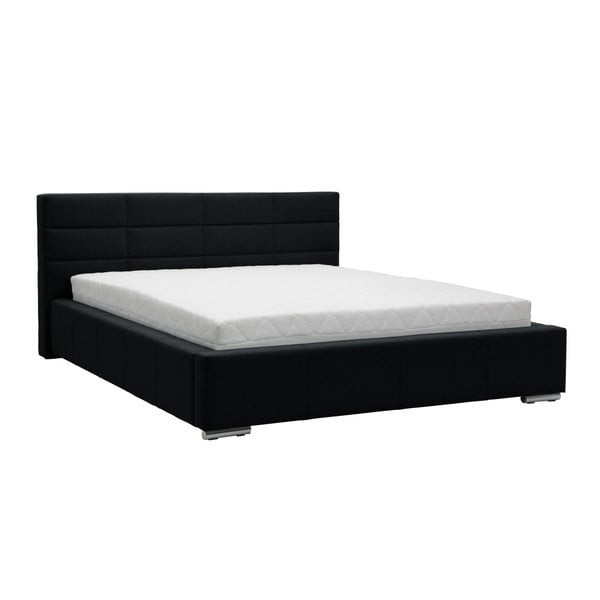 Czarne łóżko 2-osobowe Mazzini Beds Reve, 180x200 cm