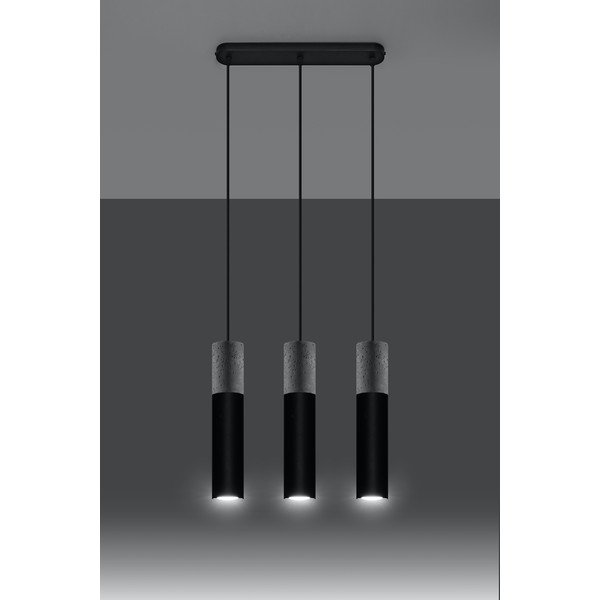 Czarno-szara lampa wisząca Sollux Edo, dł. 40 cm-image-1