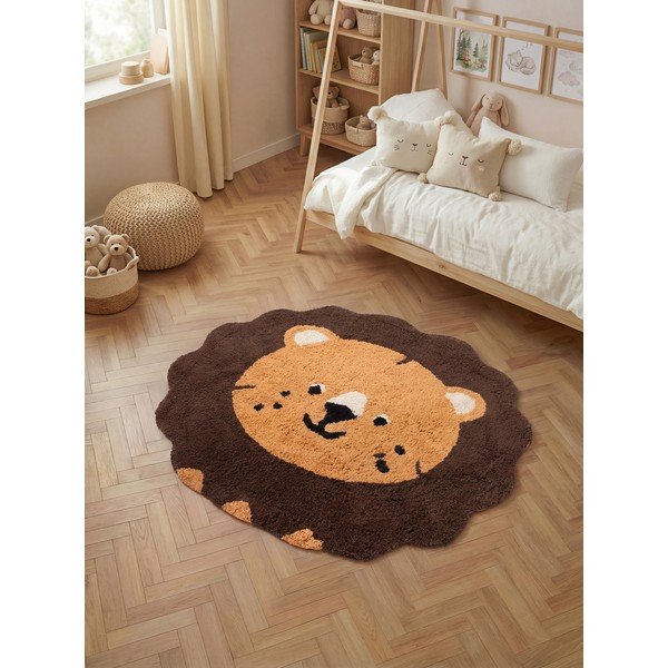 Pomarańczowy/brązowy bawełniany dywan dziecięcy odpowiedni do prania/tkany ręcznie 112x120 cm Snuggle Lea – Hanse Home-image-1