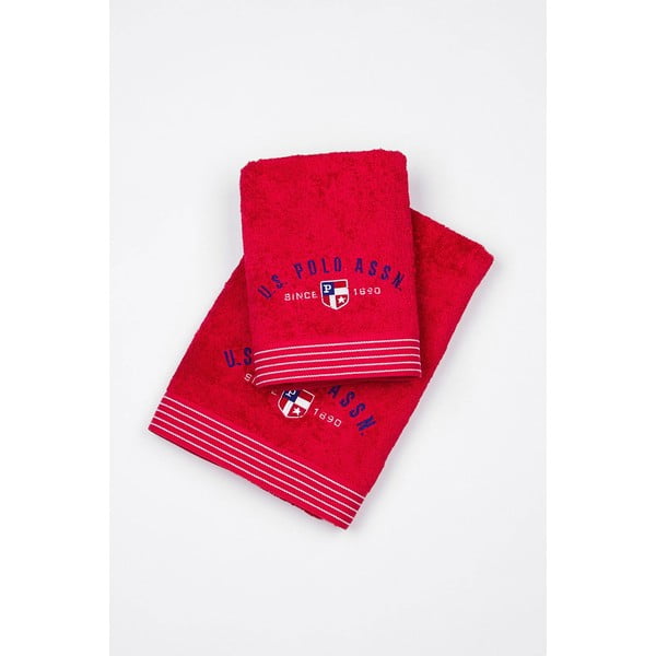 Komplet 2 ręczników Towel US Polo Red, 50x100 a 70x140 cm