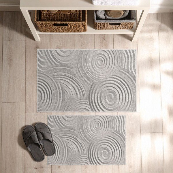 Jasnoszare dywaniki łazienkowe zestaw 2 szt. 60x100 cm – Foutastic-image-2