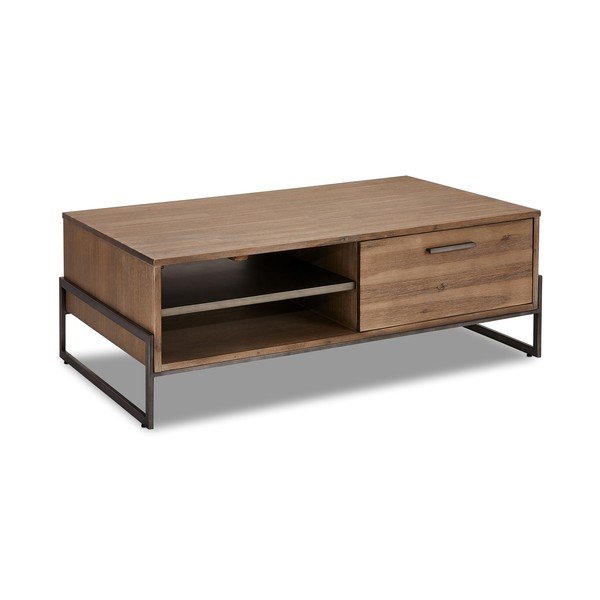 Brązowy stolik z litego drewna Furnhouse Mallorca, 120x75 cm