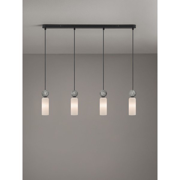 Kamienna lampa wisząca w kolorze matowej czerni ze szklanym kloszem Filomena – Nova Luce-image-3