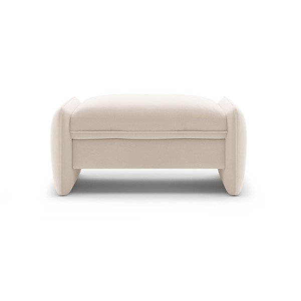 Kremowy aksamitny podnóżek Georgia – Micadoni -image-1