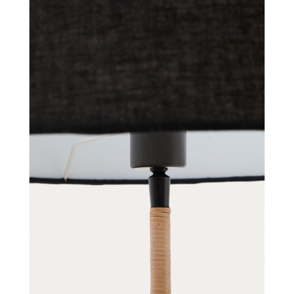 Czarna lampa stojąca z tekstylnym kloszem (wysokość 160 cm) Canar – Kave Home-image-3