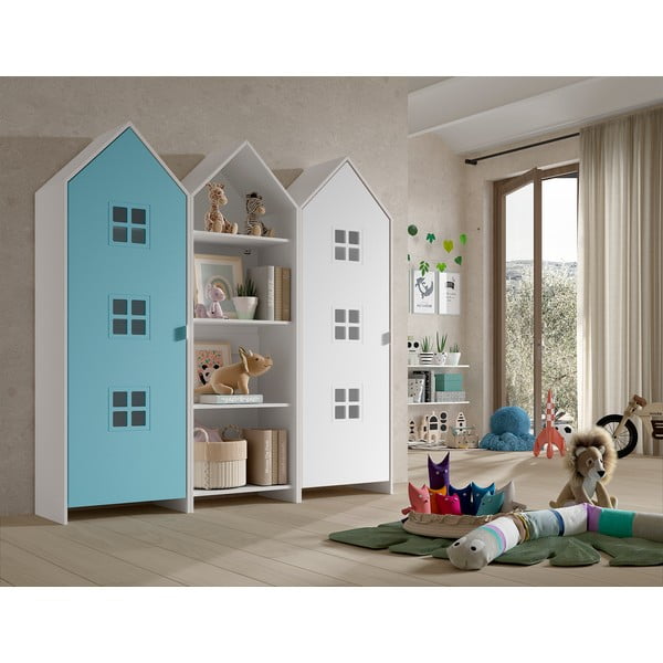 Biało-jasnoniebieska szafa dziecięca otwarta 173x171,5 cm CASAMI BRUGES – Vipack-image-1