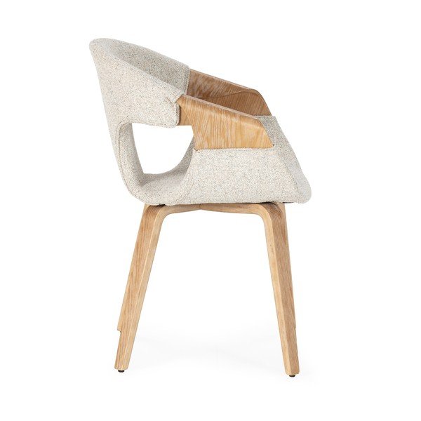 Beżowe tapicerowane fotele jadalniane zestaw z podłokietnikami 2 szt. Elif – MOME-image-4