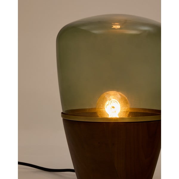 Zielono-naturalne lampa stołowa ze szklanym kloszem (wysokość 30 cm) Silex – Kave Home-image-3