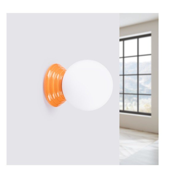 Pomarańczowy kinkiet ceramiczny ø 12 cm Farsa – Sollux-image-4