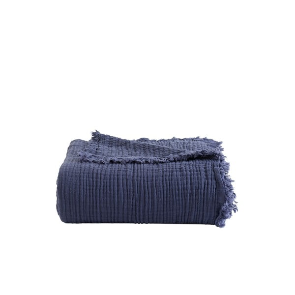 Niebieska bawełniana narzuta na łóżko dwuosobowe 200x250 cm Cuenca – Mijolnir
