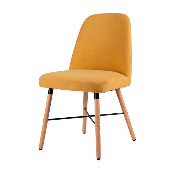 Żółte krzesło do jadalni s konstrukcją z drewna bukowego sømcasa Kalia