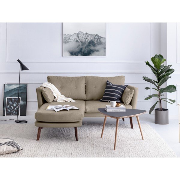 Ciemnobeżowy sofa 3-osobowa Mazzini Sofas Elena, z szezlongiem po lewej stronie-image-1