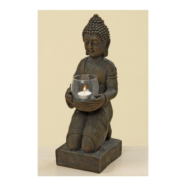 Szary świecznik Boltze Budhha