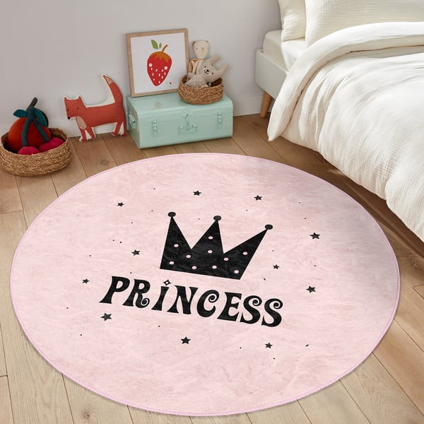 Różowy dywan dziecięcy ø 120 cm Comfort – Mila Home-image-4