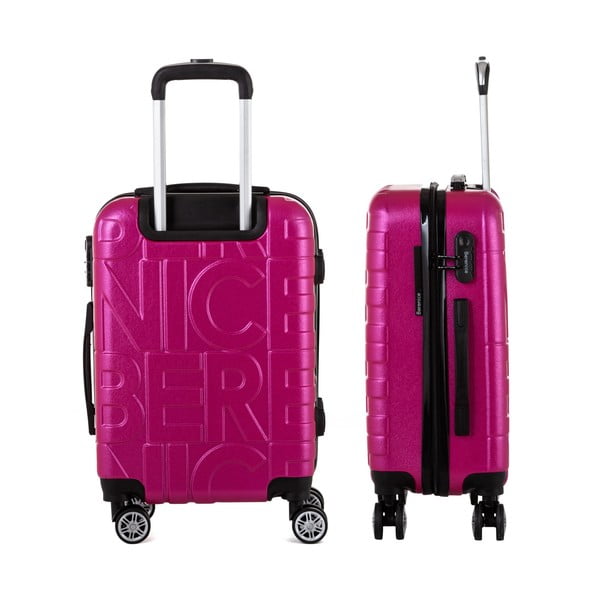 Zestaw 3 różowych walizek Berenice Typo-image-4