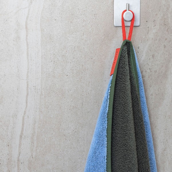 Ciemnozielono-niebieski ręcznik kąpielowy z bawełny organicznej frotte 70x133 cm Soft – Mette Ditmer Denmark-image-2