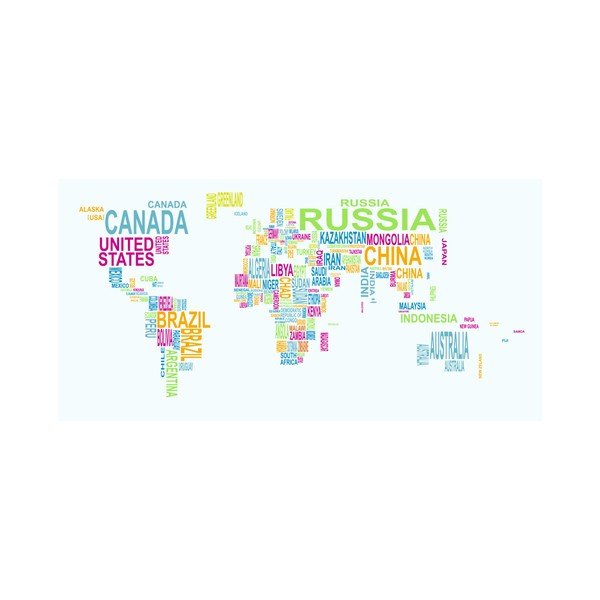 Ścienna mapa świata na płótnie Tomasucci Text World, 80x160 cm-image-3