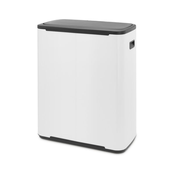 Biały stalowy kosz na śmieci do segregacji odpadów otwierany na dotyk 60 l Bo Touch Bin – Brabantia-image-3