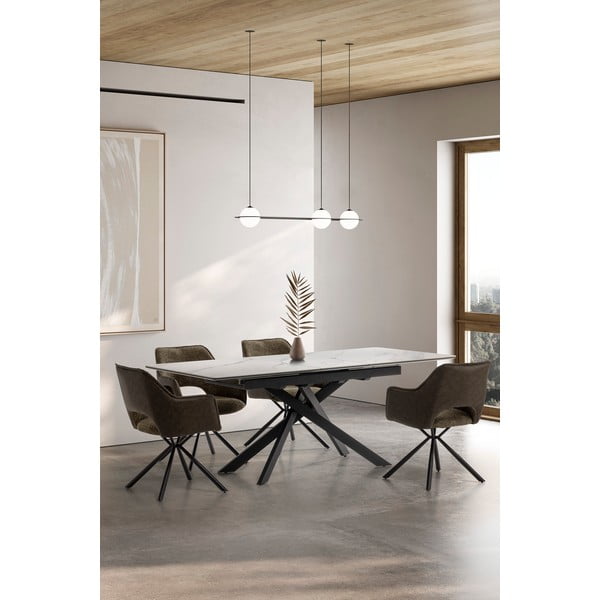 Zielone tapicerowane fotele jadalniane zestaw z podłokietnikami 2 szt. Mariel – Marckeric-image-1