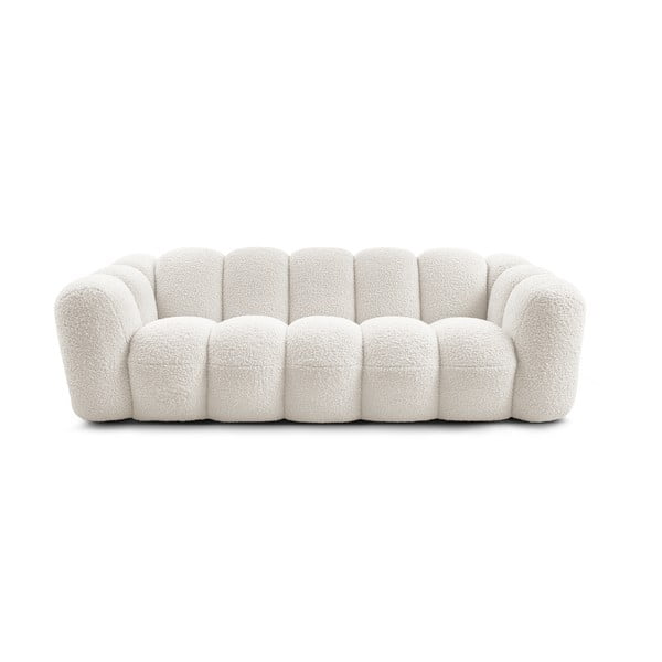 Biała sofa z materiału bouclé 232 cm Hippolyte – Bobochic Paris