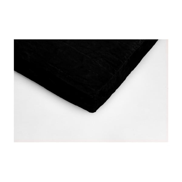 Czarne dwuosobowe prześcieradło z mikropluszu My House, 180x200 cm