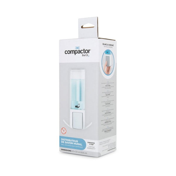 Biały naścienny dozownik do mydła 500 ml – Compactor-image-3