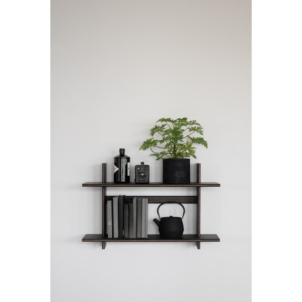Wielopoziomowa półka w dekorze dębu w ciemnym naturalnym kolorze 75 cm Westlock – Rowico-image-1