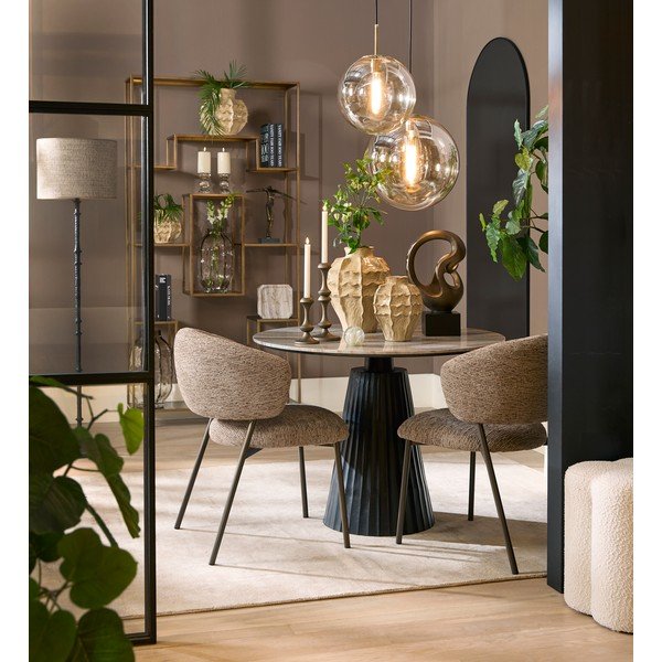 Okrągły stół z marmurowym blatem ø 100 cm Rianne – Light & Living-image-1