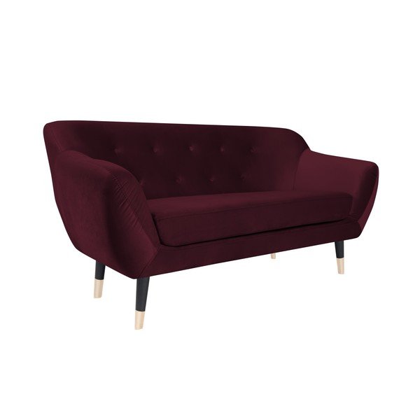 Bordowa sofa z czarnymi nogami Mazzini Sofas Amelie, 158 cm-image-2