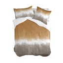 Biało-brązowa bawełniana jednoosobowa poszwa na kołdrę 140x200 cm Tie dye – Blanc
