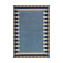 Niebieski wełniany dywan tkany ręcznie 200x290 cm Kai Wool Border – Flair Rugs