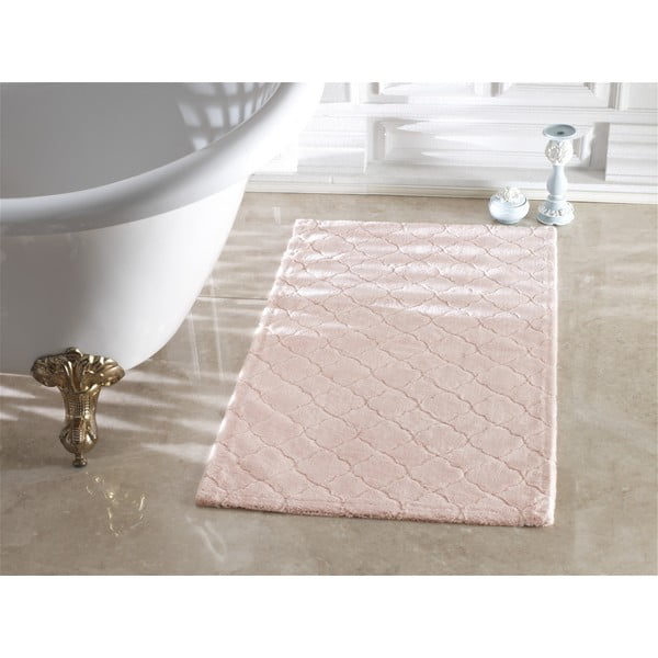 Różowy dywanik łazienkowy Arven Powder, 40x60 cm
