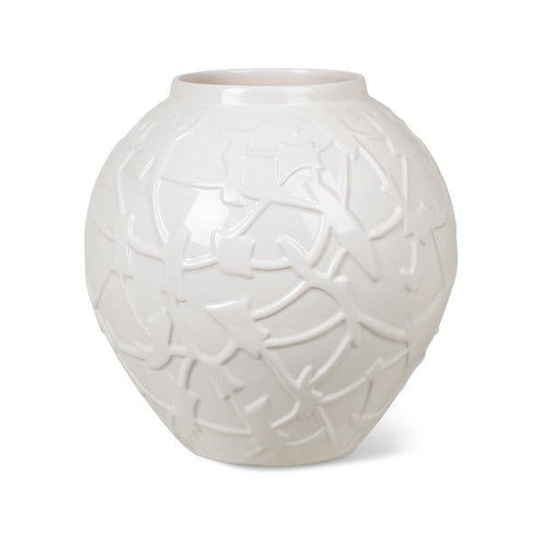Biały kamionkowy wazon Kähler Design Relief, wys. 20 cm