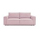 Jasnoróżowa sztruksowa rozkładana sofa 245 cm Nihad – Bobochic Paris