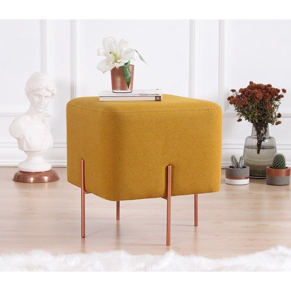 Musztardowy puf Copper – Artie-image-1