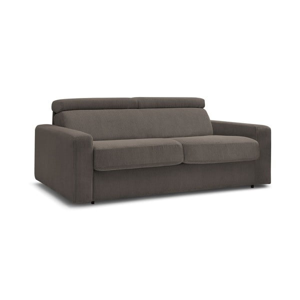 Szarobrązowa sztruksowa rozkładana sofa 195 cm Monaco – Bobochic Paris-image-3
