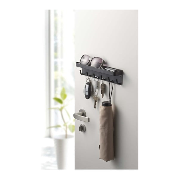 Czarny wieszak na klucze z półeczką YAMAZAKI Smart-image-1