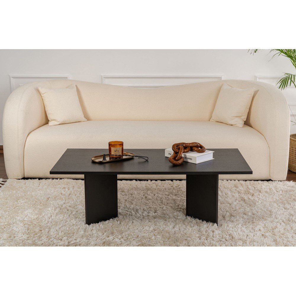 Czarny stolik z matowym wykończeniem 60x119 cm Sabin – Kalune Design (zdjęcie 5)