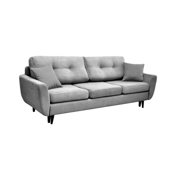 Szara 3-osobowa sofa rozkładana z czarnymi nogami Mazzini Sofas Jasmin-image-3