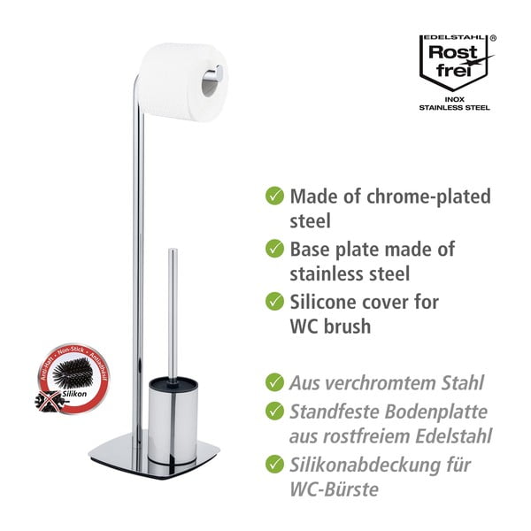 Stojak na papier toaletowy ze szczotką ze stali nierdzewnej Iria – Wenko-image-3