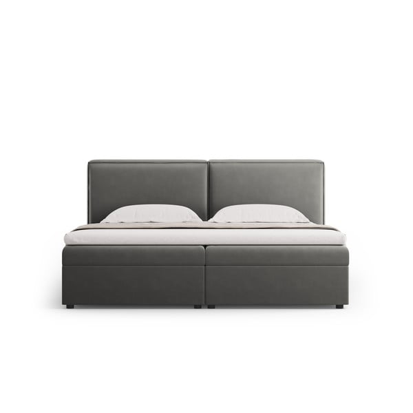Szare łóżko boxspring ze schowkiem 160x200 cm Arendal – Cosmopolitan Design-image-4